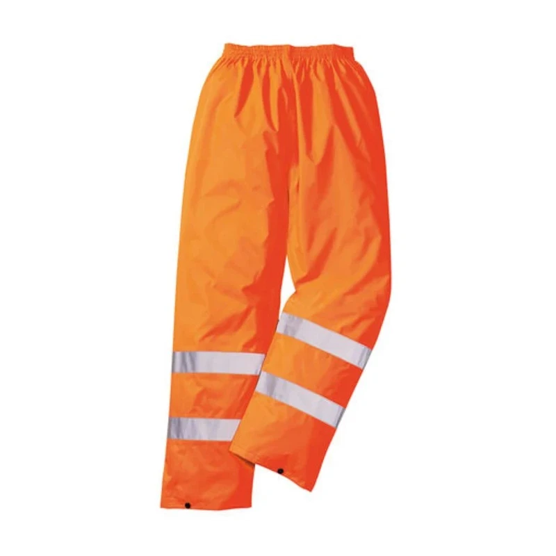 Portwest Unisex Hi Vis Motorway Traffic Waterproof Polyester Trousers Orange XL Waist 31in Leg 918-5872