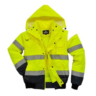 Portwest Hi Vis Bomber Jacket 300D Industry High Visibility Waterproof Yellow Men's M 918-5989