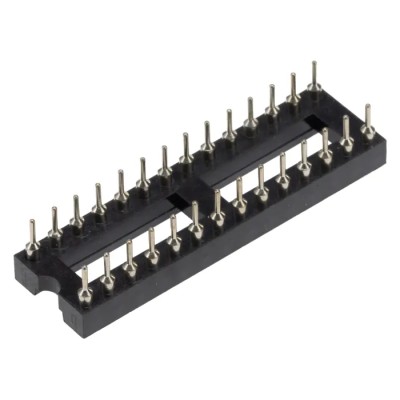 Winslow 2.54 mm Pitch Vertical 28 Way Through Hole Turned Pin Open Frame DIL Socket 5A W30528/3TRC