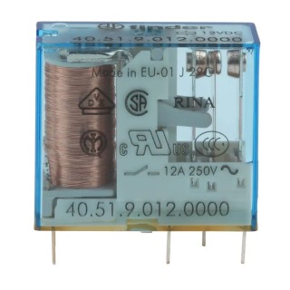 Finder PCB Power Relay 12V DC Coil 10A Switching Current SPDT 40.51.9.012.0000