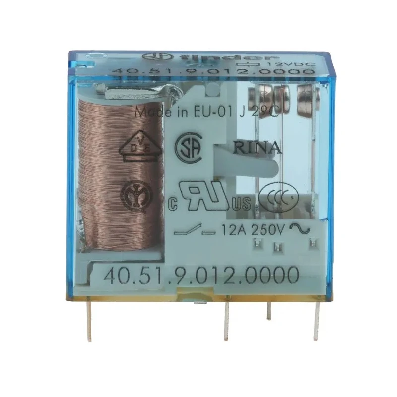 Finder PCB Power Relay 12V DC Coil 10A Switching Current SPDT 40.51.9.012.0000