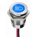 APEM Blue Panel Mount LED Indicator 14 mm, Lead Wire Termination, IP67, 13.2V DC Q14F5CXXB12E-0AJ