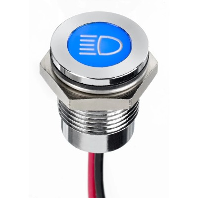 APEM Blue Panel Mount LED Indicator 14 mm, Lead Wire Termination, IP67, 13.2V DC Q14F5CXXB12E-0AJ