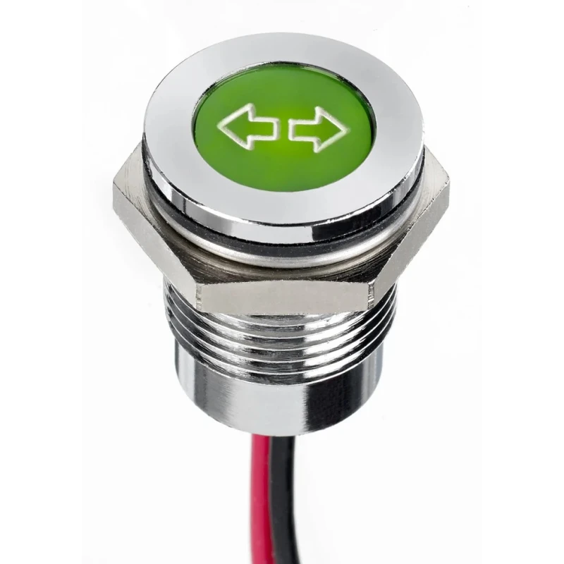 APEM LED Indicator, Yellow Indicator Q 14 Series, 14 mm Mount Hole Size, Lead Wire Termination, IP67, 13.2V Q14F5CXXG12E-0AH