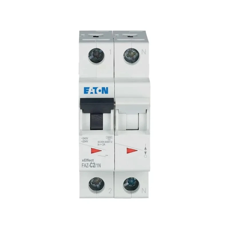 Siemens xEffect Miniature Circuit Breaker 1-Pole 2A Type C 240V AC 48V DC 10kA Breaking Capacity 278662 FAZ-C2/1N