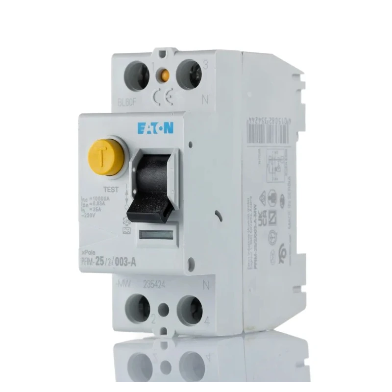 Eaton PFIM Series Residual Current Device 25A, 2-Pole, 30 mA Trip Sensitivity, Type A, 10 kA 235424 PFIM-25/2/003-A-MW
