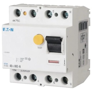 Eaton PFIM Series Residual Current Device 25A 4-Pole 300mA Type A 10kA Instantaneous Trip 230V/400V 235437 PFIM-25/4/03-A-MW