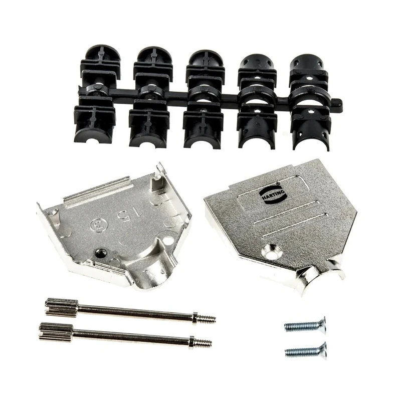HARTING D-Sub Series Metal Straight D-Sub Backshell, 15 Way Strain Relief 09670150343