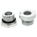 Parker Hydraulic Straight Threaded Reducer Male/Female G Stainless Steel Zinc Plated RI1EDX1/2CF
