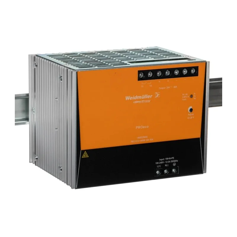 Weidmüller PROeco Switched Mode DIN Rail Power Supply 28V dc, 40 A Output, 960W, AC/DC Input 85-264V AC, 80-370V 1469520000