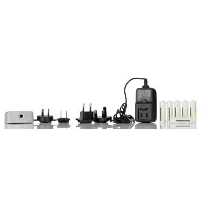Megger Battery Charger for 1.5V Alkaline and NiMH AA Batteries, 6-Cell Capacity MIT400