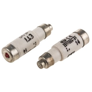 ETI 10A 400V AC D01 Neozed Fuse, E14 Thread Size, Ceramic Body, Red Cap, Breaking Capacity 50kA 2211004