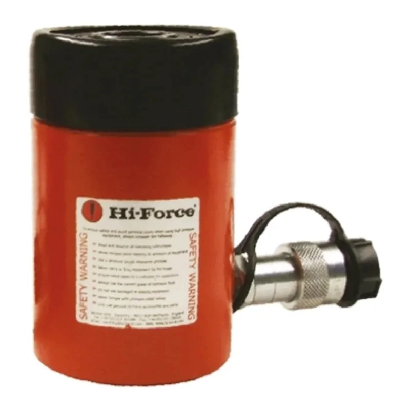 Hi-Force Portable Hollow Plunger Hydraulic Cylinder Single Acting 11t Capacity 50mm Stroke Length HHS102