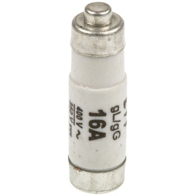 ETI 16A 400V AC D01 Neozed Fuse, Ceramic Body, Grey Cap, 50mm Length, E14 Thread Size 2211005