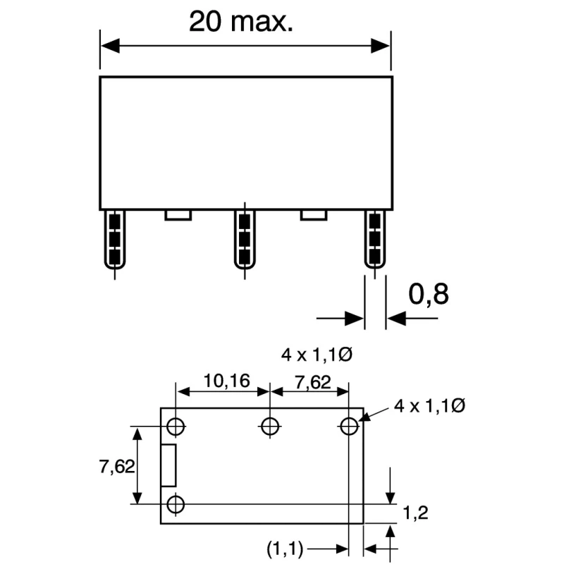 Omron Power Relay, PCB Mount, 24V DC Coil, 5A Switching Current, SPST Contact, Model G6BK-1114P-US DC24