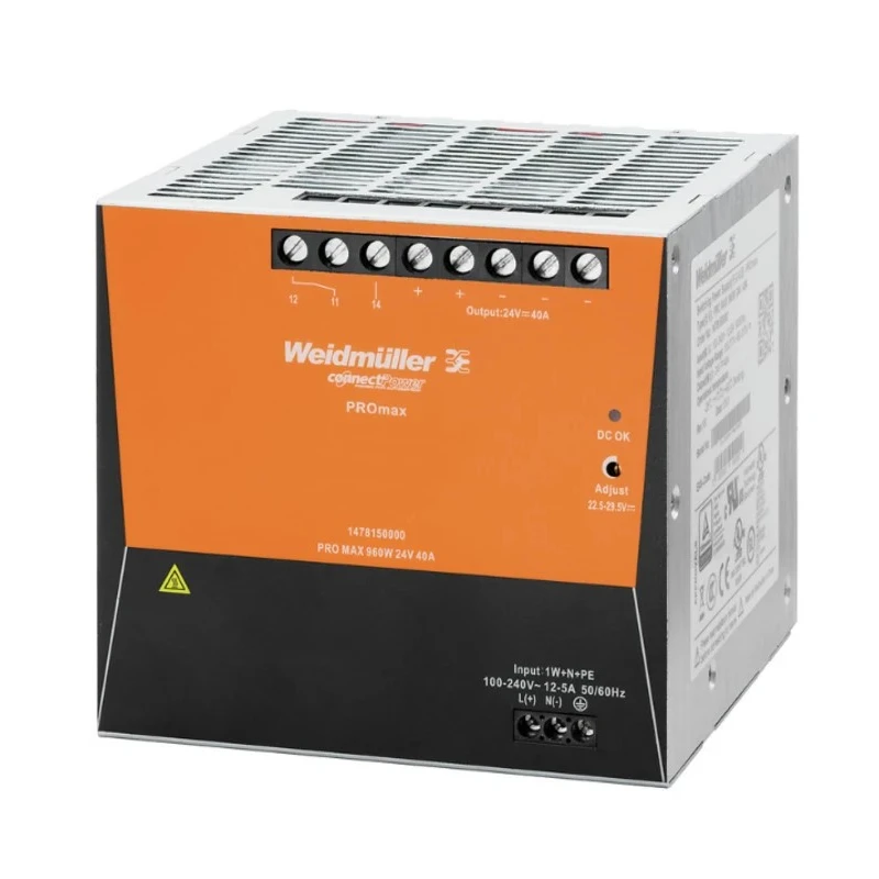 Weidmüller PRO Max Switched Mode DIN Rail Power Supply 264V AC/DC Input, 28V DC, 40A Output, 960W 1478150000