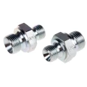 Parker Hydraulic Straight Threaded Adapter Female, Male, 60°, Steel, Zinc Finish, 0.25 in Hose ID 6-4HMK4S