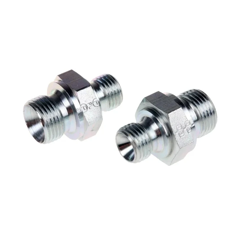 Parker Hydraulic Straight Threaded Adapter Female, Male, 60°, Steel, Zinc Finish, 0.25 in Hose ID 6-4HMK4S