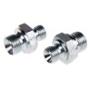 Parker Hydraulic Straight Threaded Adapter Female, Male, 60°, Steel, Zinc Finish, 0.25 in Hose ID 6-4HMK4S