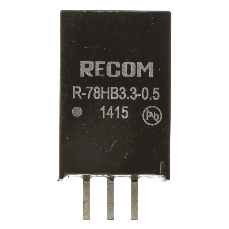 Recom Switching Regulator Through Hole 3.3V DC Output Voltage 72V DC Input 500mA Output Current R-78HB3.3-0.5