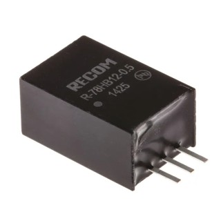 Recom Through Hole Switching Regulator 12V DC Output, 72V DC Max Input, 500mA, 6W Power R-78HB12-0.5