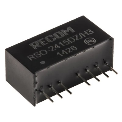 Recom Regulated Isolated DC/DC Converter 15V dc 34mA 36V dc Input 9V Input 1W Through Hole SIP Package RSO-2415DZ/H3