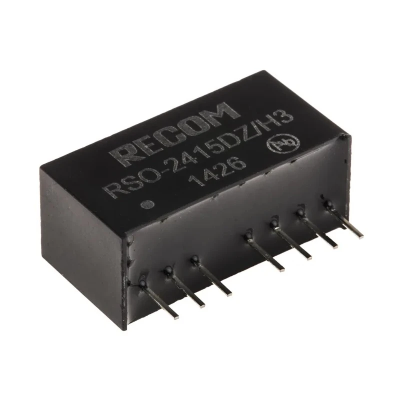 Recom Regulated Isolated DC/DC Converter 15V dc 34mA 36V dc Input 9V Input 1W Through Hole SIP Package RSO-2415DZ/H3