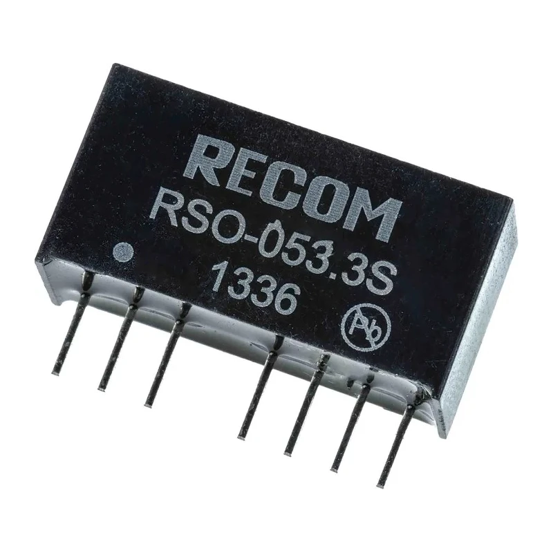 Recom DC/DC Converter 3.3V DC 300mA 9V DC Input 4.5V Input 1W Through Hole SIP-8 Package RSO-053.3S