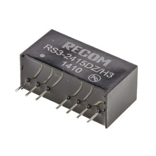 Recom RS3 DC/DC Converter 15V DC 100mA Output, 27V DC Input, 3W Power, Through Hole Mount RS3-2415DZ/H3