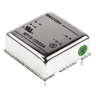 Recom RP15 A DC/DC Converter 5V DC Output 3A, 18V DC Maximum Input, 15W Power, Through Hole Mount 