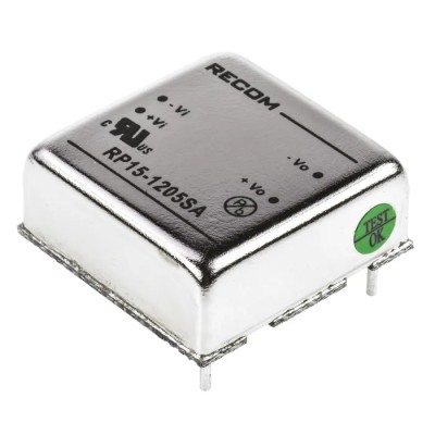 Recom RP15 A DC/DC Converter 5V DC Output 3A, 18V DC Maximum Input, 15W Power, Through Hole Mount 