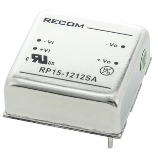 Recom DC/DC Converter  12V DC Output, 1.3 A, 15 W, 18V/9V Input, Through Hole Mount RP15