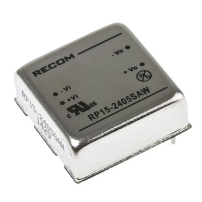 Recom RP15 AW DC/DC Converter 5V 3A 36V Input 9V Input 15W Through Hole 6-Pin 85°C Max Temperature RP15