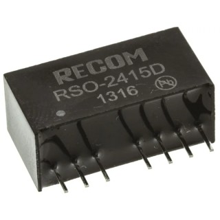 Recom DC/DC Converter 15V DC Output 34 mA, 18-36V DC Input, 1W Through Hole RSO-2415D