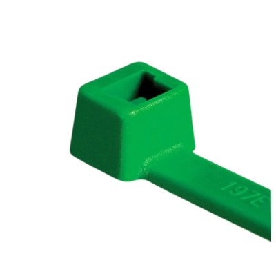 HellermannTyton Cable Tie, Non-Releasable, 100 mm x 2.5 mm, Green, Polyamide 66, T18R Series 111-01815 T18R-PA66-GN