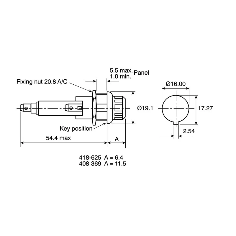 Bulgin 13A Panel Mount Fuse Holder, 1 Pole for 6.3 x 32 mm Fuse, 250V AC FX0415/S