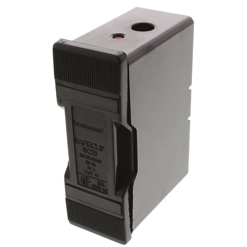 Eaton 20A Rail Mount Fuse Holder, 1P-Pole, 550V AC Front Connected Terminal SC20H