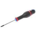 Facom Standard Screwdriver with PZ1 Tip, 75 mm Blade Length, 184 mm Overall Length, Bi-Material Handle ATD1X75
