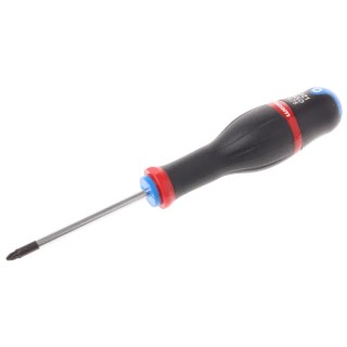 Facom Standard Screwdriver with PZ1 Tip, 75 mm Blade Length, 184 mm Overall Length, Bi-Material Handle ATD1X75