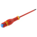 Facom Insulated Screwdriver PZ2 Tip 125 mm Blade, Bi-Material Handle, Silicon Carbide Steel Blade, VDE/1000V ATD2X125VE