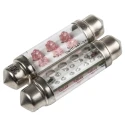 JKL Components LED Car Bulb, Red Festoon Shape 24V DC 2 lm LE-0603-04R