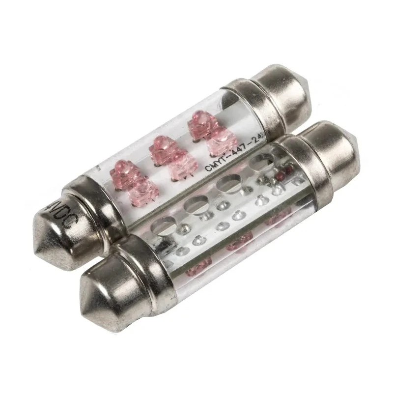 JKL Components LED Car Bulb, Red Festoon Shape 24V DC 2 lm LE-0603-04R