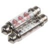 JKL Components LED Car Bulb, Red Festoon Shape 24V DC 2 lm LE-0603-04R