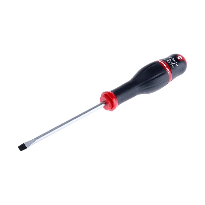 Facom Standard Slotted Screwdriver with 100 mm Blade, 209mm Overall Length ATF5.5X100