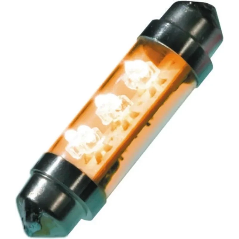 JKL Components LED Car Bulb Festoon Shape Yellow 12V dc 20mA 2lm LE-0603-02Y