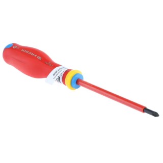 Facom Insulated Screwdriver, PZ1 Tip, 100 mm Blade, VDE/1000V Approved, Bi-Material Handle ATD1X100VE