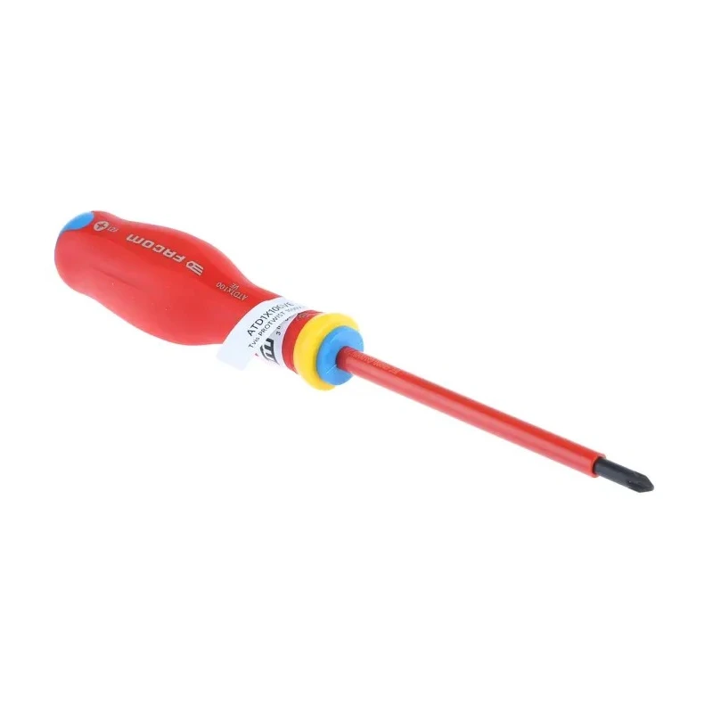 Facom Insulated Screwdriver, PZ1 Tip, 100 mm Blade, VDE/1000V Approved, Bi-Material Handle ATD1X100VE