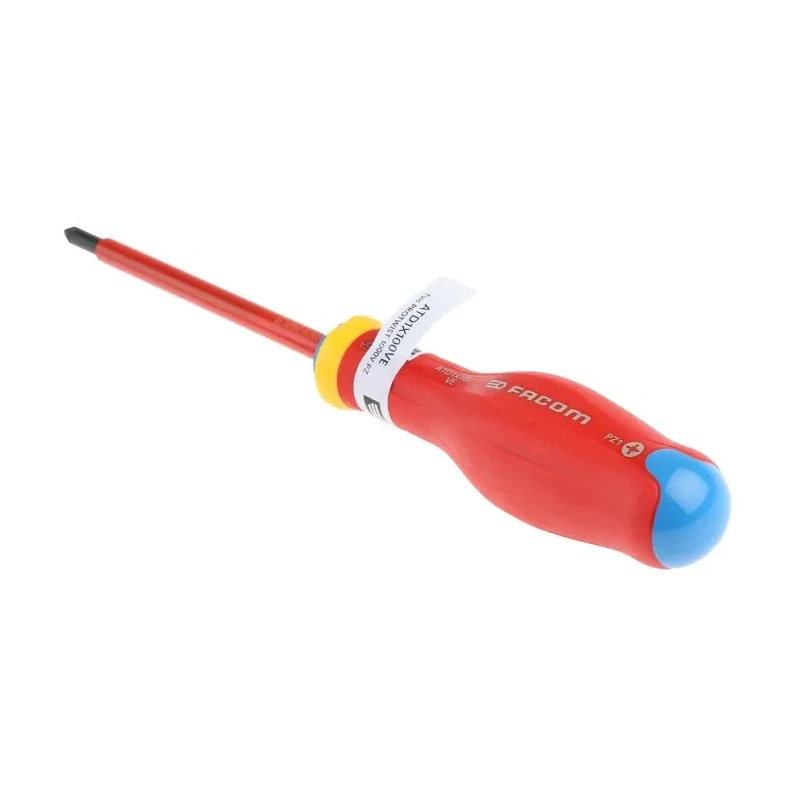 Facom Insulated Screwdriver, PZ1 Tip, 100 mm Blade, VDE/1000V Approved, Bi-Material Handle ATD1X100VE
