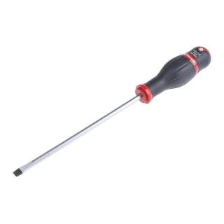 Facom Slotted Screwdriver with 200 mm Blade and 325 mm Overall Length, Insulated Bi-Material Handle ATF8X200