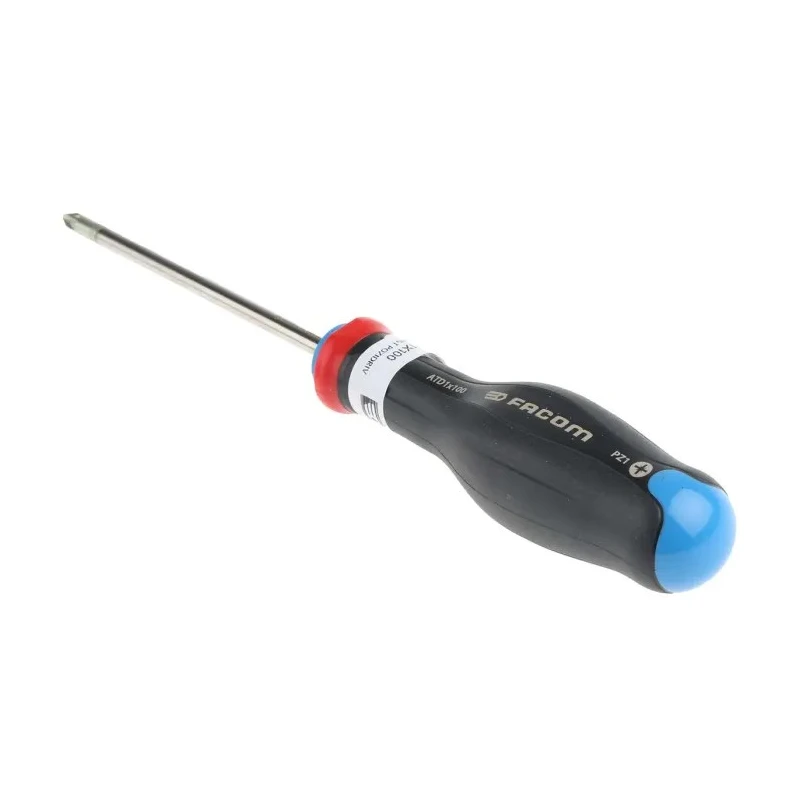 Facom Pozidriv Screwdriver, PZ1 Tip, 100 mm Blade, 209 mm Overall ATD1X100
